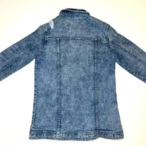 Arizona Jeans Womens Vintage Distressed Washed Blue Jean Jacket  Size Small - Picture 6 of 7